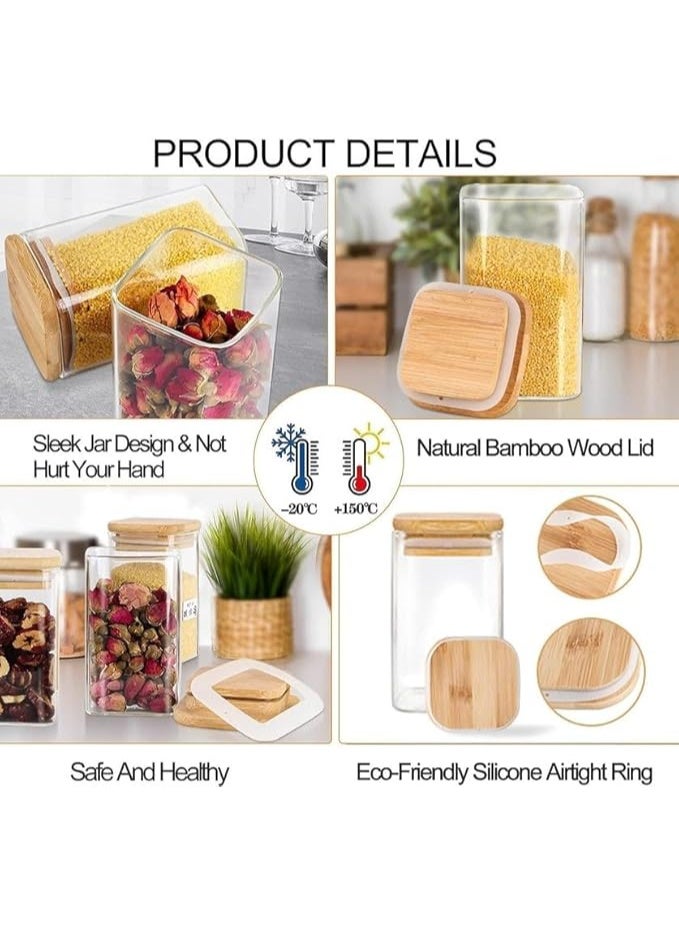Clear Glass Jar with Wooden Airtight leakproof Bamboo Lid for kitchen pantry Nuts,tea,sugar,coffee,spices,masala, Gifting Item, Uses in cafes,Resturants,Hotels,carfting(300ML, 1 Pcs) - Image 3